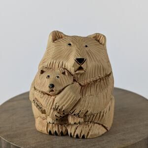 Rinconada Bear Mama Baby Cub #055 Artesania Vintage Retired Figurine Signed